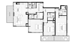 Apartment floor plan, 3 bedrooms in Playa Viva No. 11015