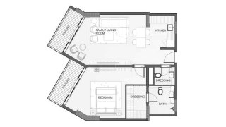 Apartment floor plan, 1 bedroom in Playa Viva No. 11009