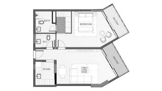 Apartment floor plan, 1 bedroom in Playa Viva No. 11008